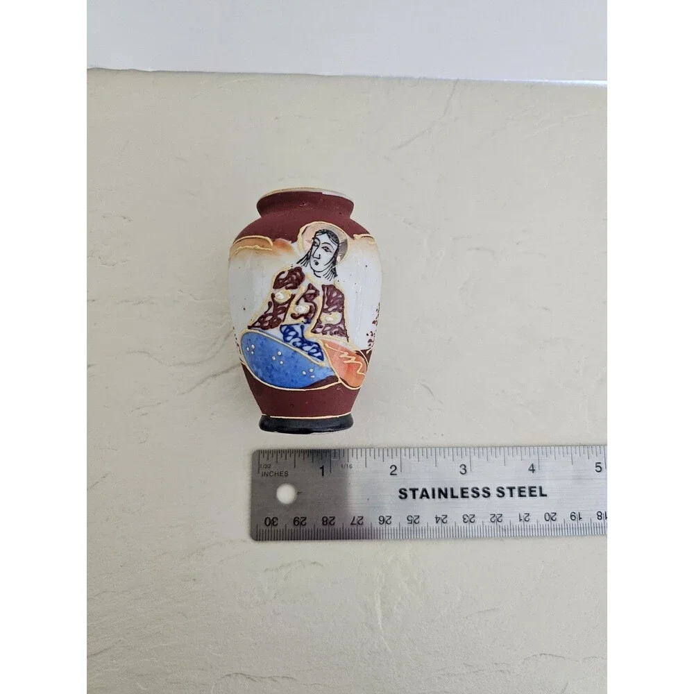 Kishihara Mini Hand Painted Porcelain Occupied Japan Vase Vintage 1945 - 1952
